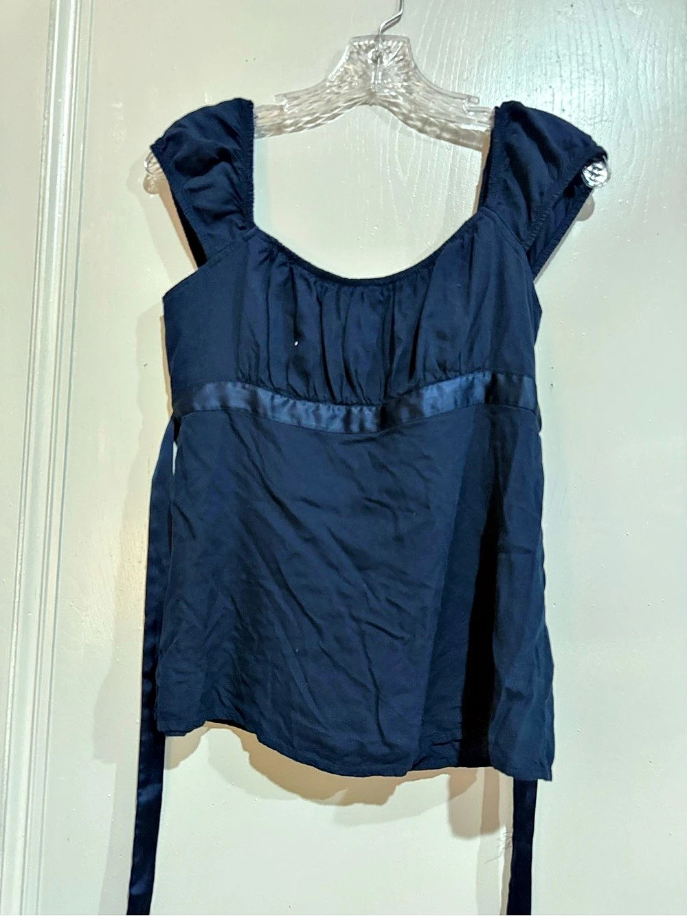 Hollister Blue Ruffle Strap Top Size Medium